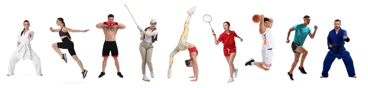 Athletes in different sports activities